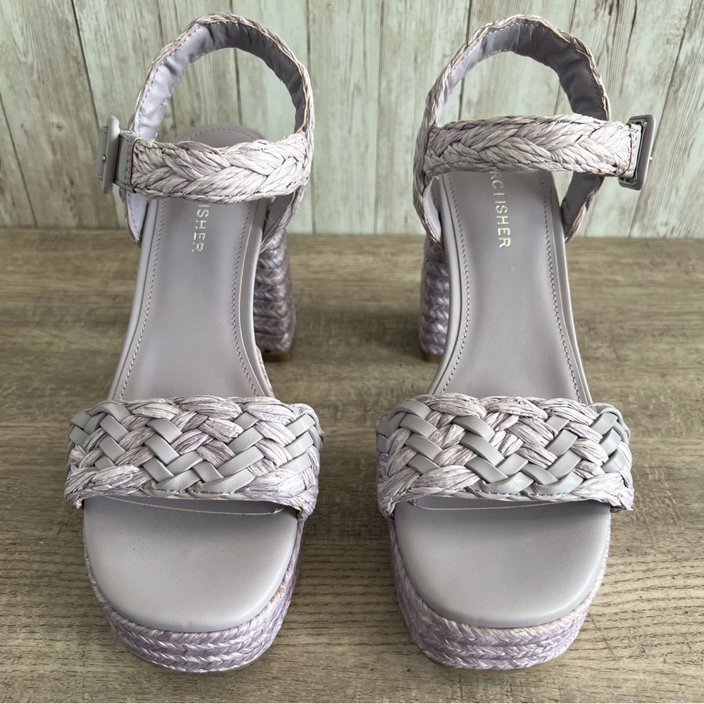 Marc Fisher Seclude Lavender Pastel Woven Block Heel Platform Heels NWOB 7.5